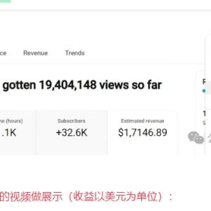 我靠YouTube长视频赚了多少钱？真实收益+国家分布+单价大揭秘！